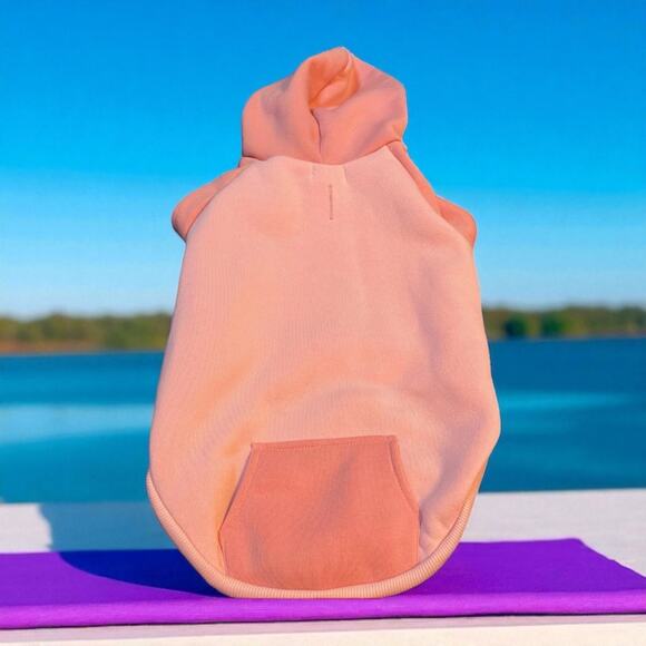 Novogratz Dog Sweater Medium Hood Jacket Coat Pup Fleece Hoodie Hook Loop Pink - Picture 1 of 15